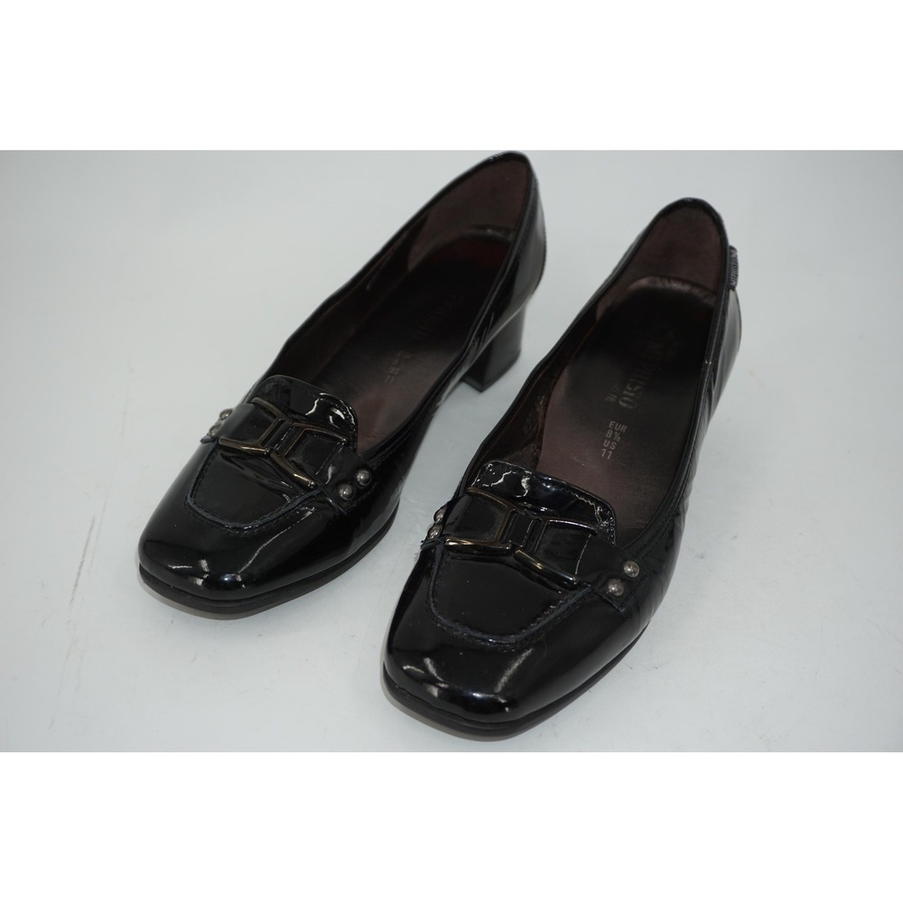 Mephisto Shoes Black Patent Leather Pump Block Heel Studded Women's Size 11